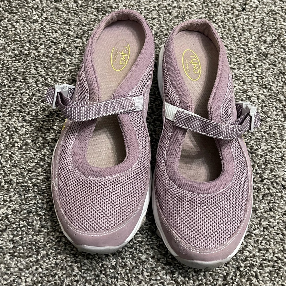 Ryka Nitracell Purple Slip on Mary Jane Buckle Sneakers 9W